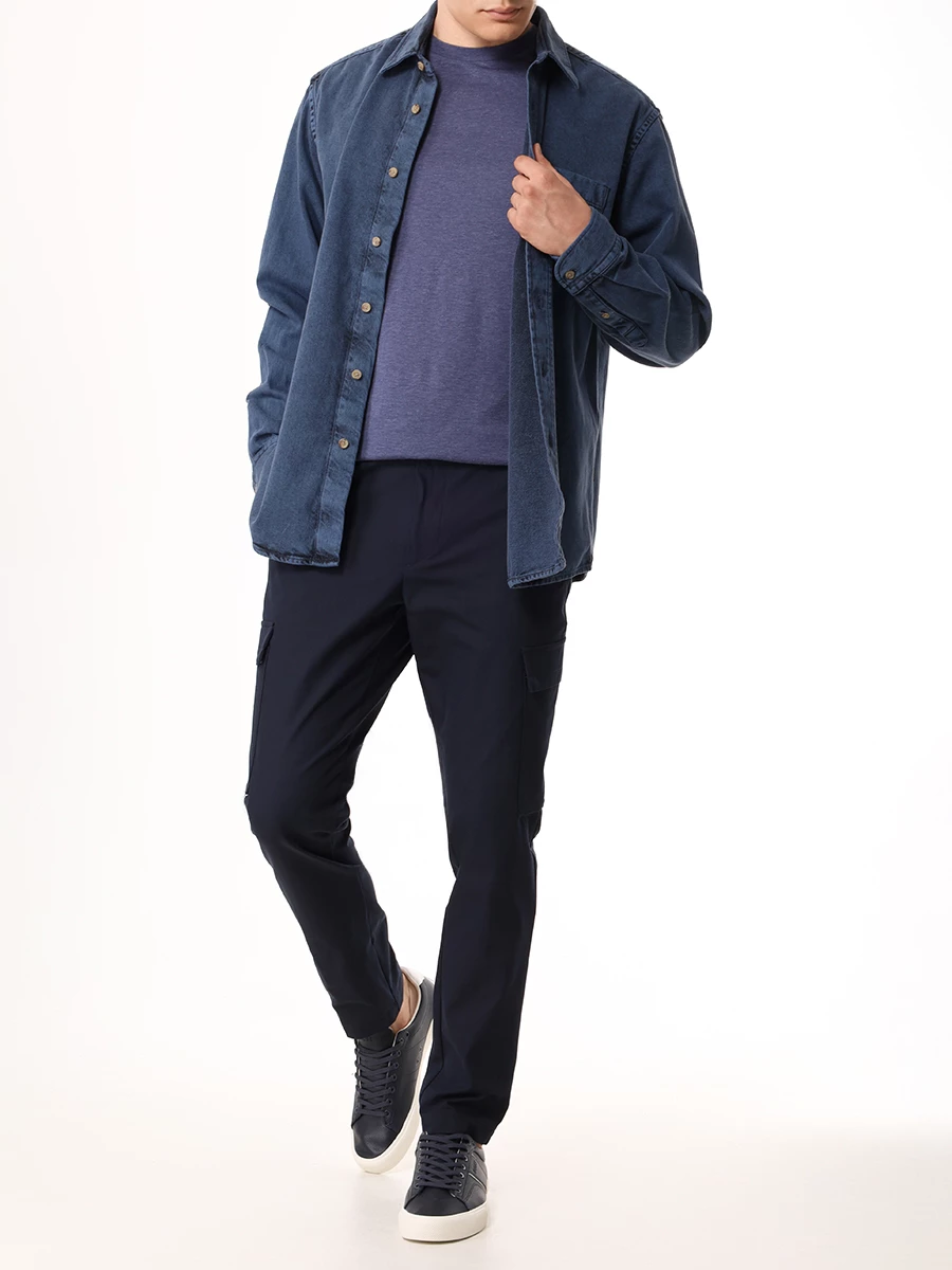 Рубашка Regular Fit хлопковая BOSS 50522600/464 Синий  Фото 2