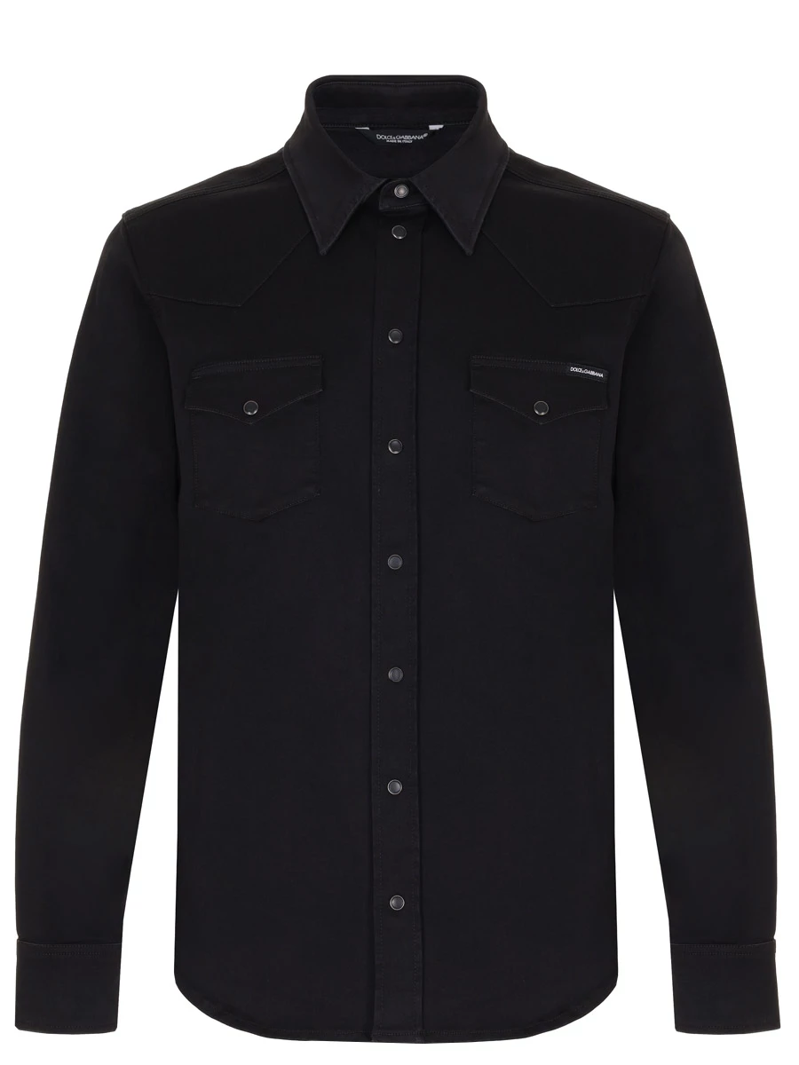 

Рубашка Slim Fit хлопковая, Черный, G5JC8D G8GW6 S9001