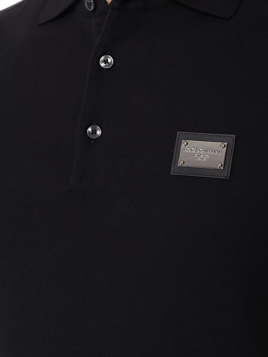 Поло хлопковое DOLCE & GABBANA G8PL4T G7F2H N0000 Черный  Фото 5
