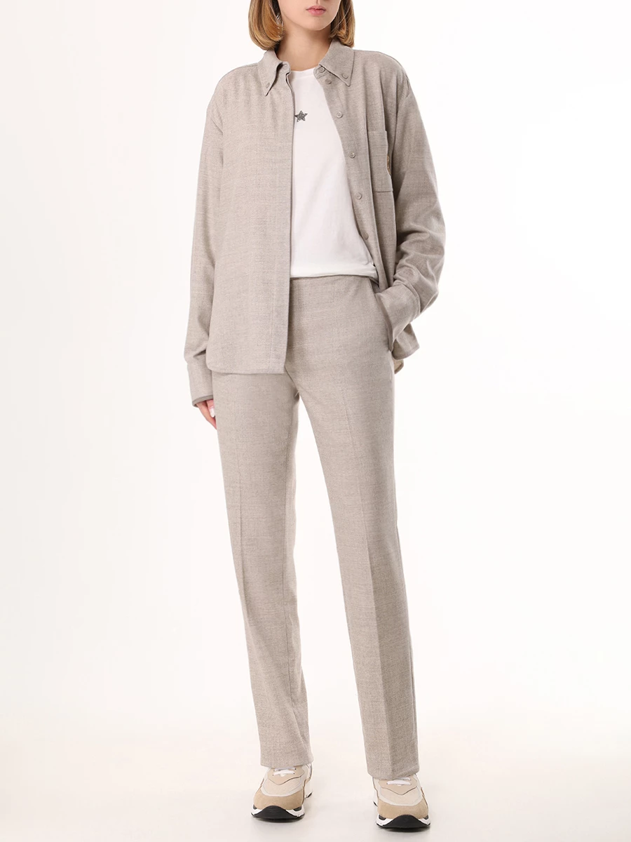 Рубашка шерстяная LORENA ANTONIAZZI A2450CA21B/4010R 218 Бежевый  Фото 2