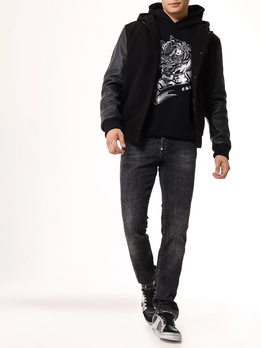 Куртка комбинированная PHILIPP PLEIN MRB2513/02 Черный  Фото 2