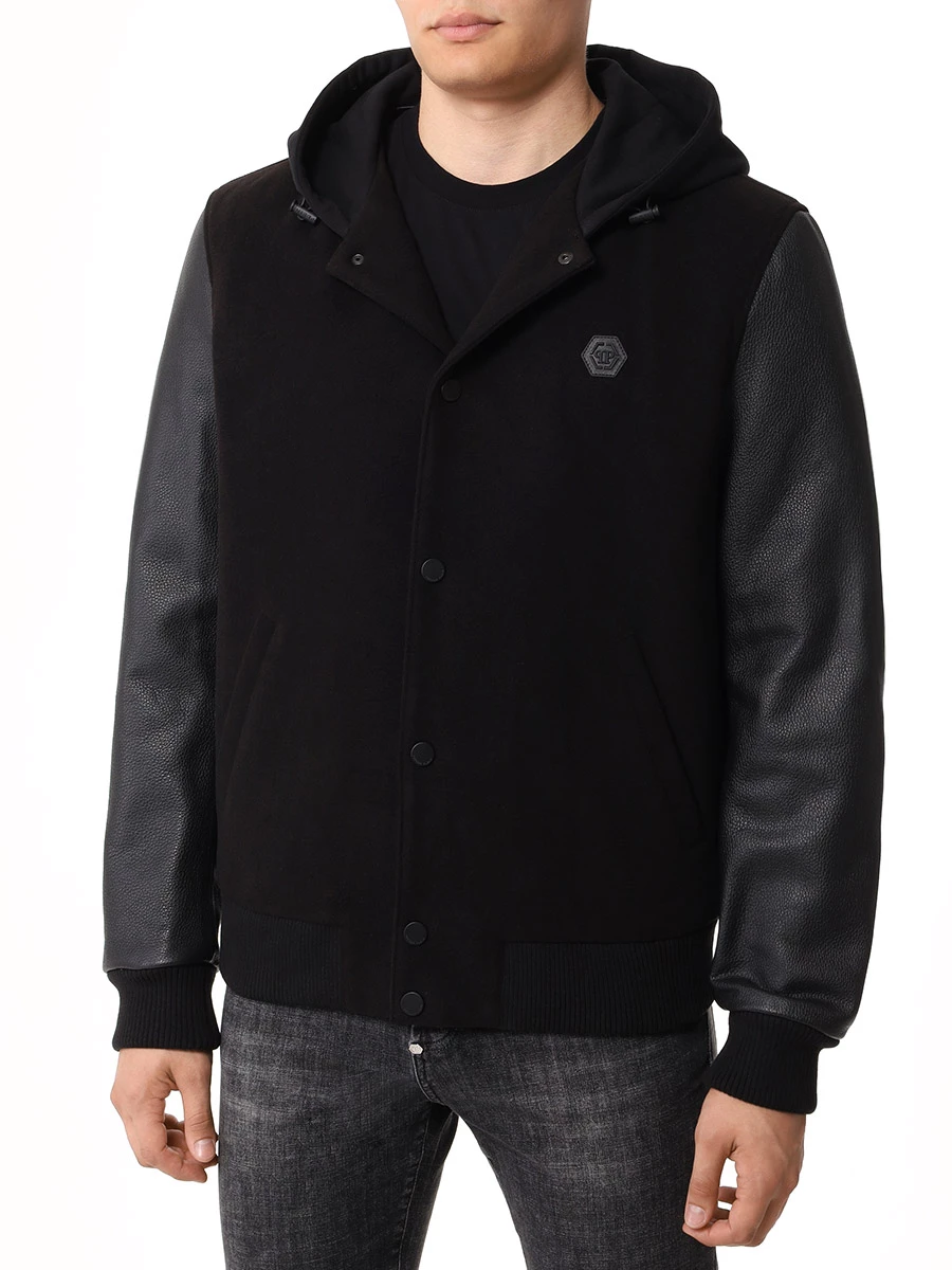 Куртка комбинированная PHILIPP PLEIN MRB2513/02 Черный  Фото 4