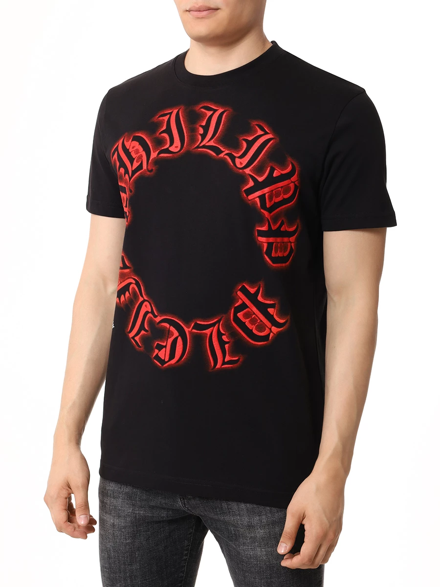 Футболка хлопковая PHILIPP PLEIN MTK7606/02 Черный  Фото 4