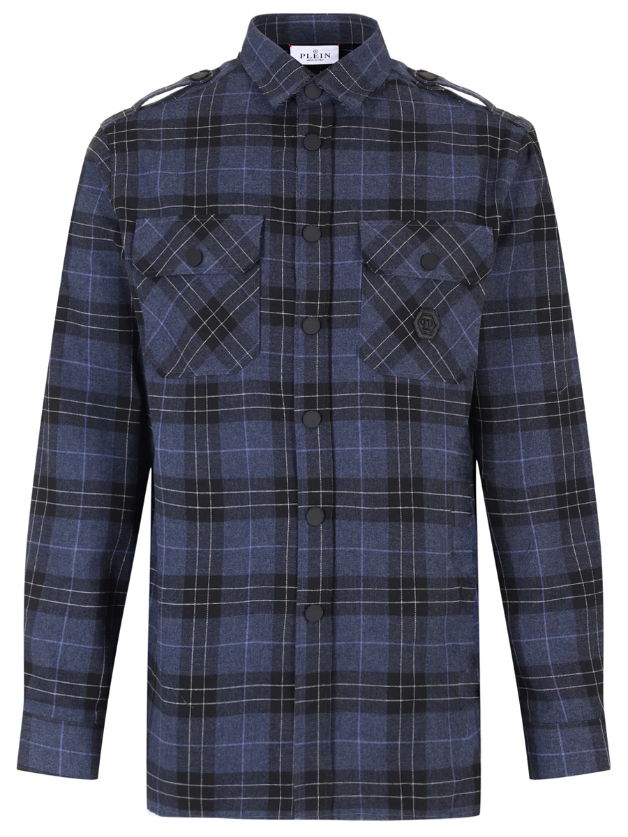 Рубашка Regular Fit хлопковая PHILIPP PLEIN MRP2208/14 Синий 
