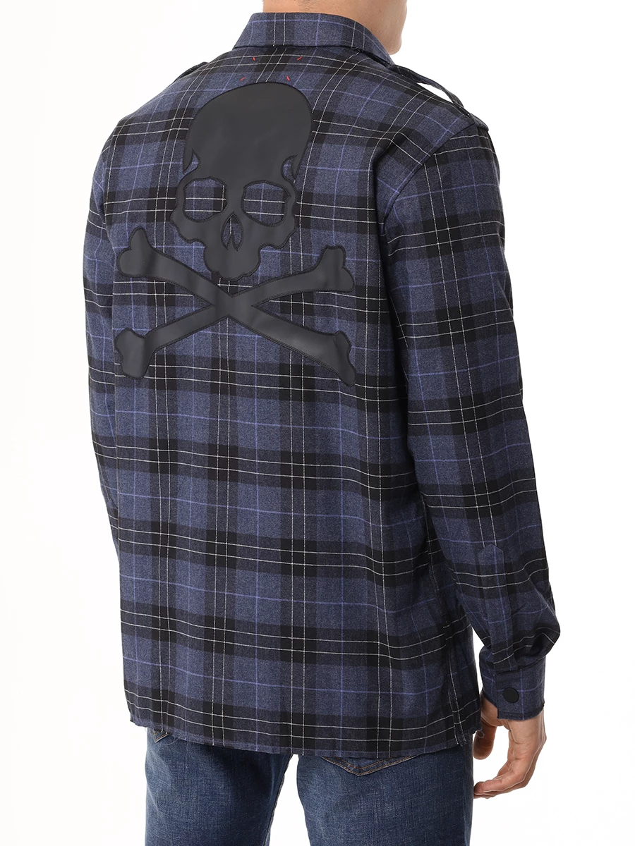 Рубашка Regular Fit хлопковая PHILIPP PLEIN MRP2208/14 Синий  Фото 3
