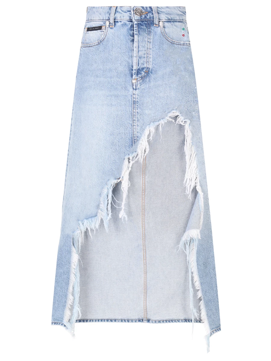 Юбка хлопковая PHILIPP PLEIN WDV0192/07CD Голубой 