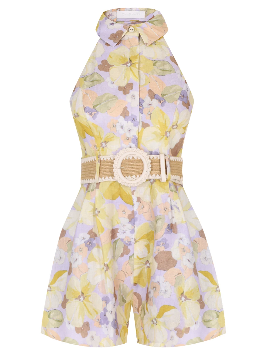 

Комбинезон льняной, Мультиколор, 1160YSS244 Purple Multi Floral