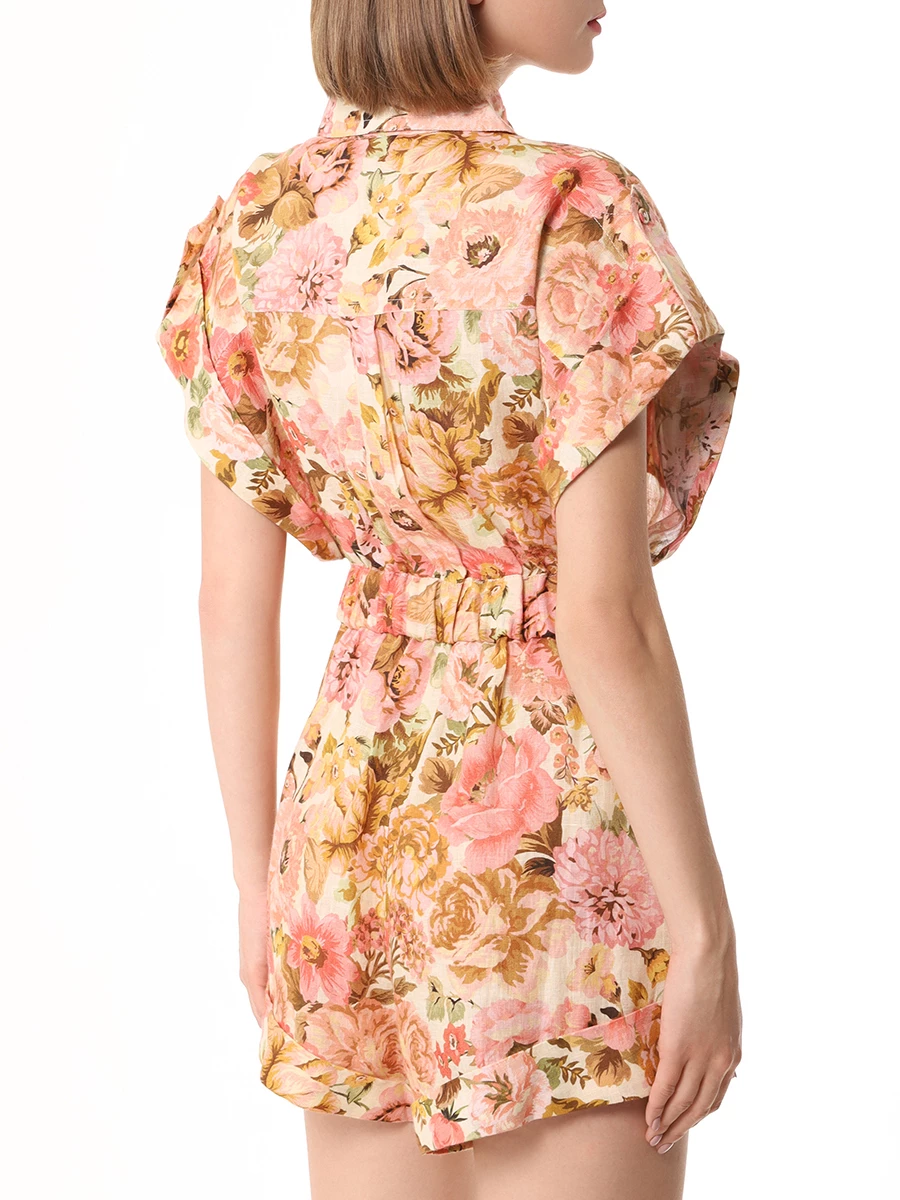 Комбинезон льняной ZIMMERMANN 2801YSS245 Pink Rose Бежевый  Фото 3