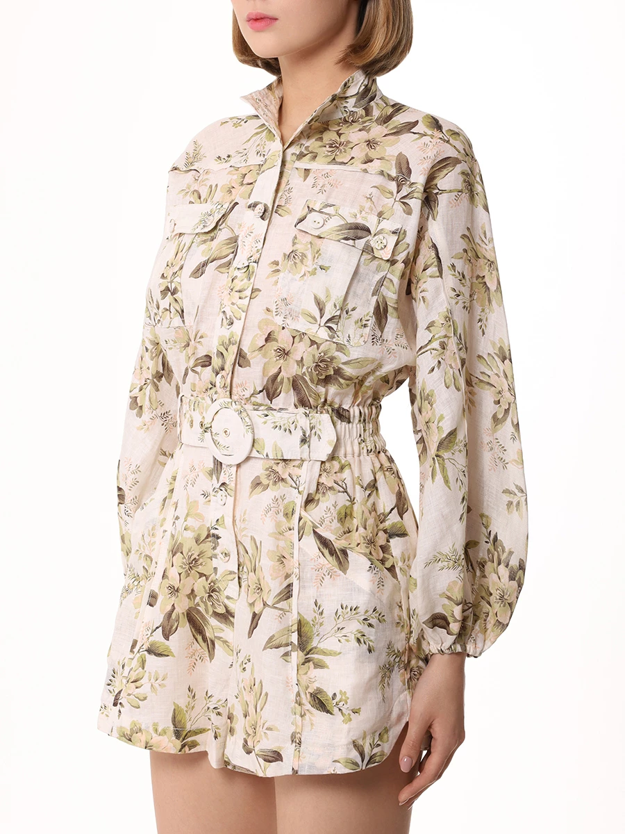 

Комбинезон льняной, Цветочный принт, 1858YSS245 Sage Toile Floral