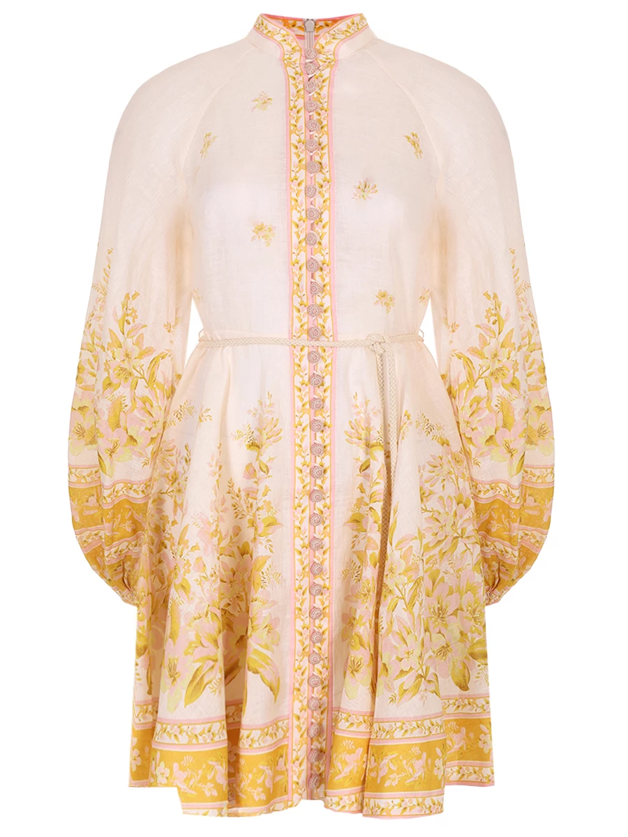 

Платье льняное, Желтый, 1083DSS245 Pink/Gold Floral