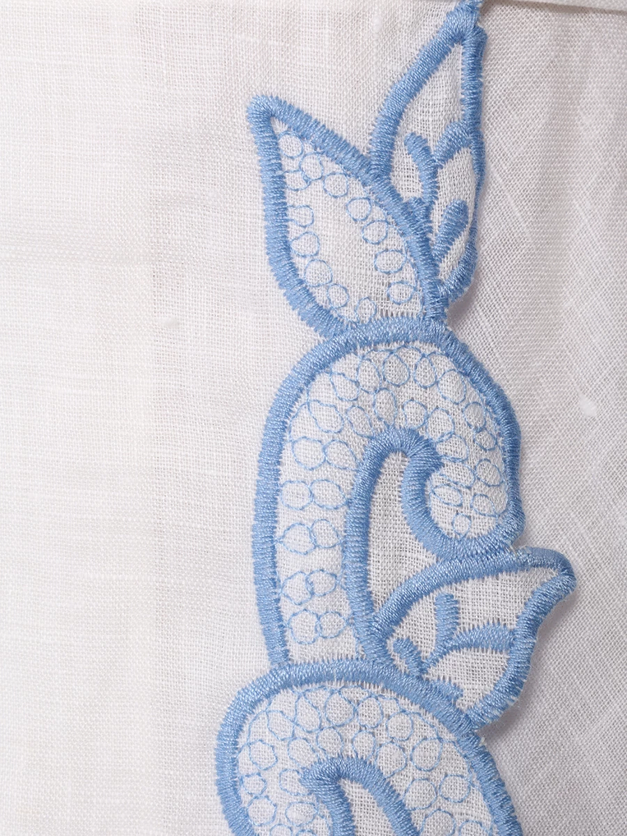 

Платье льняное, Белый, 9800DSS245 Ivory/Blue