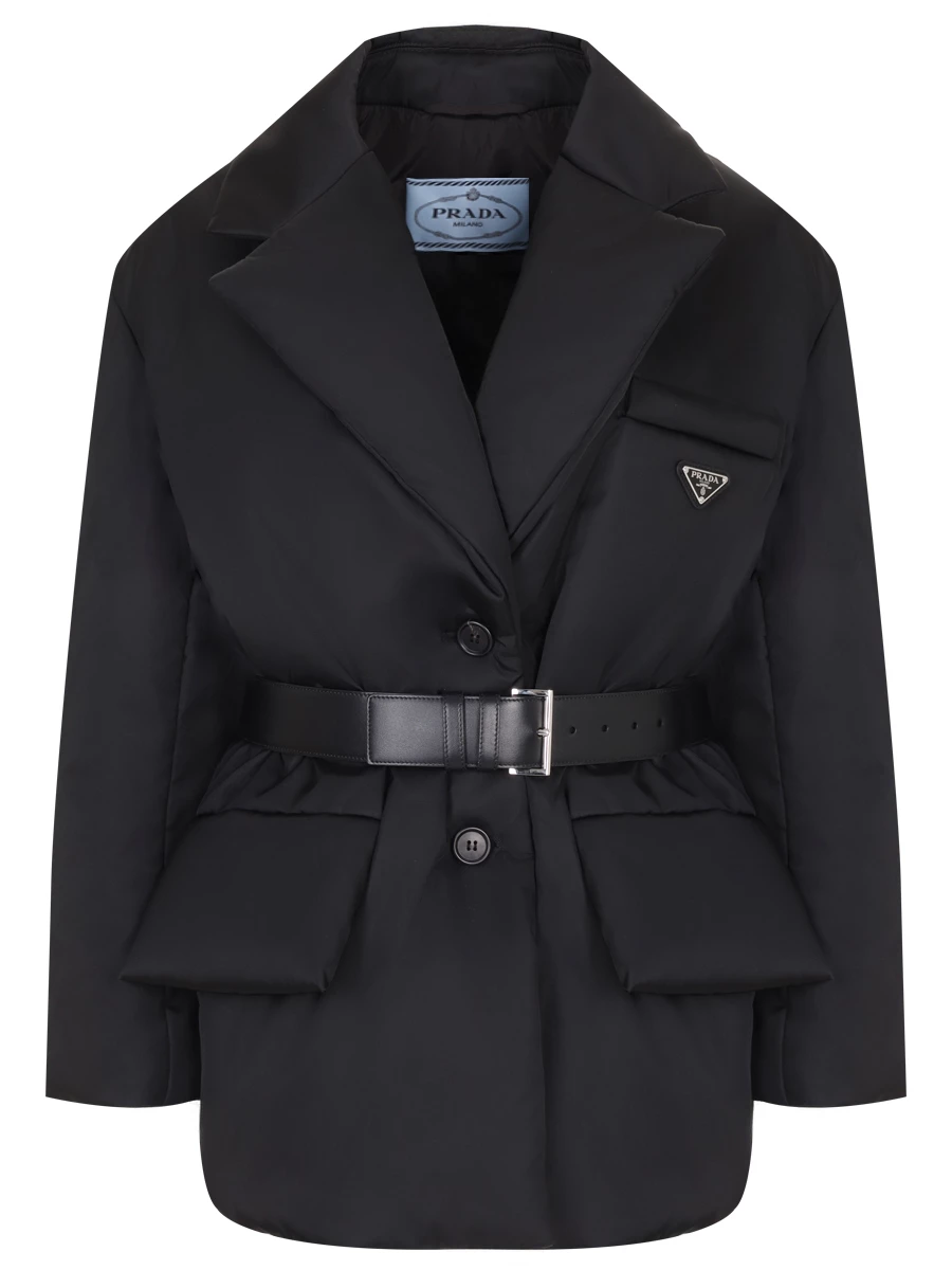 Пуховик однотонный PRADA 29D862S2221WQ8 F0002 Черный 