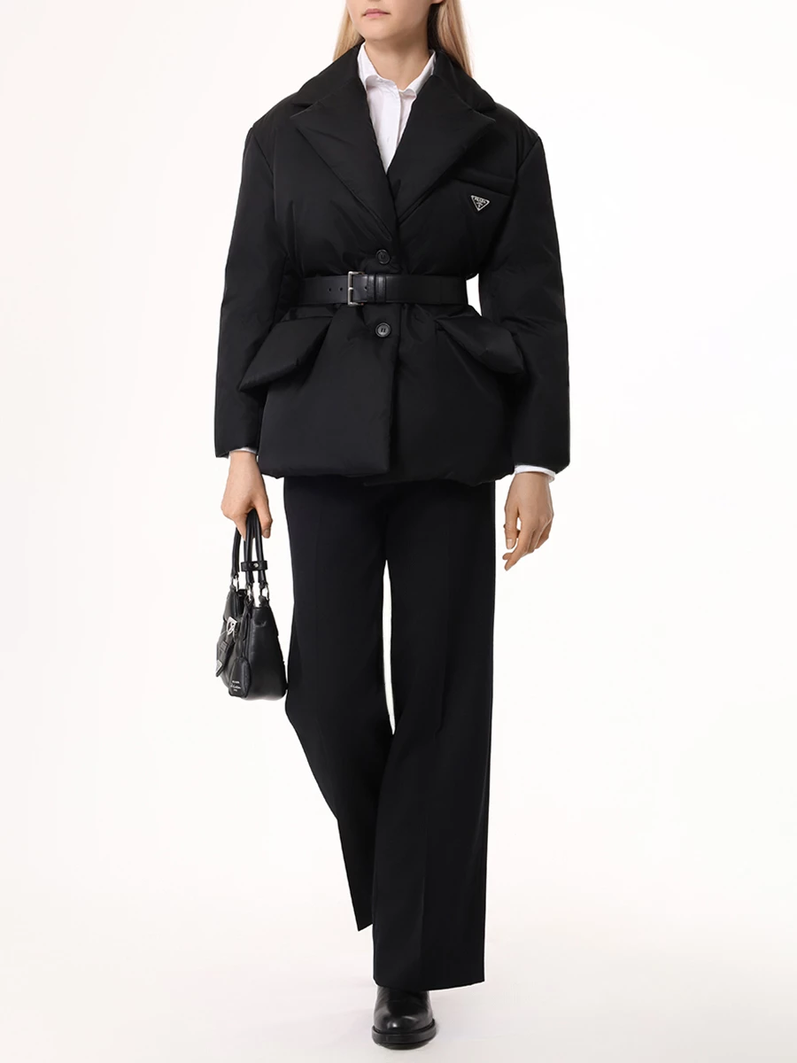 Пуховик однотонный PRADA 29D862S2221WQ8 F0002 Черный  Фото 2