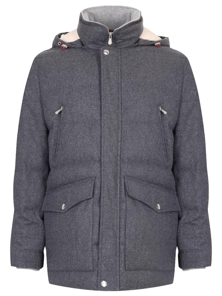 Пуховик шерстяной BRUNELLO CUCINELLI MM4631823 CVK82 Серый 