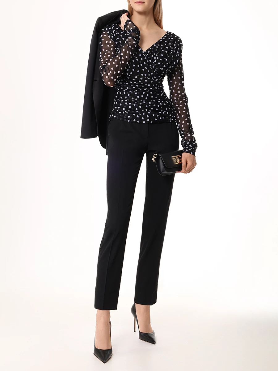 Брюки шерстяные DOLCE & GABBANA FT0CXTFUBGB N0000 Черный  Фото 2