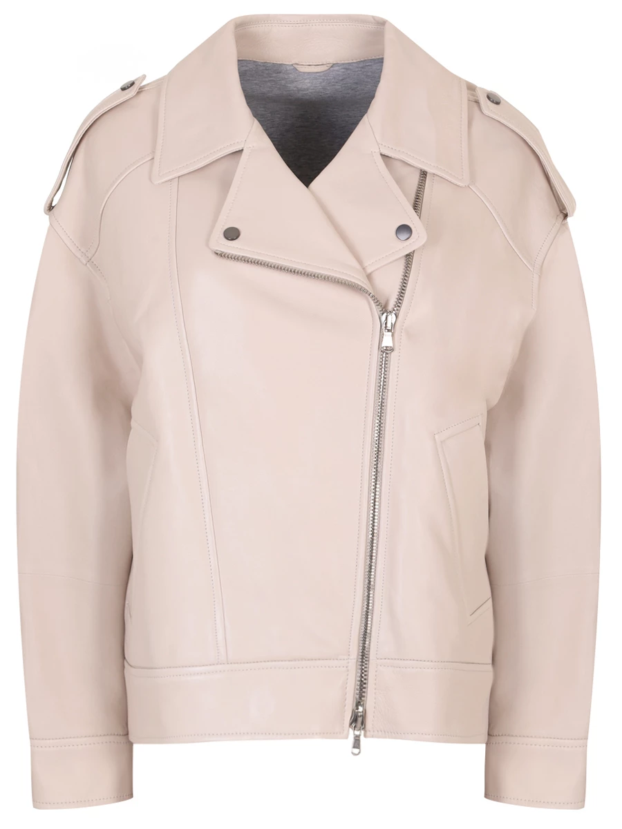 Куртка кожаная BRUNELLO CUCINELLI MPNGI7993P C7872 Бежевый 