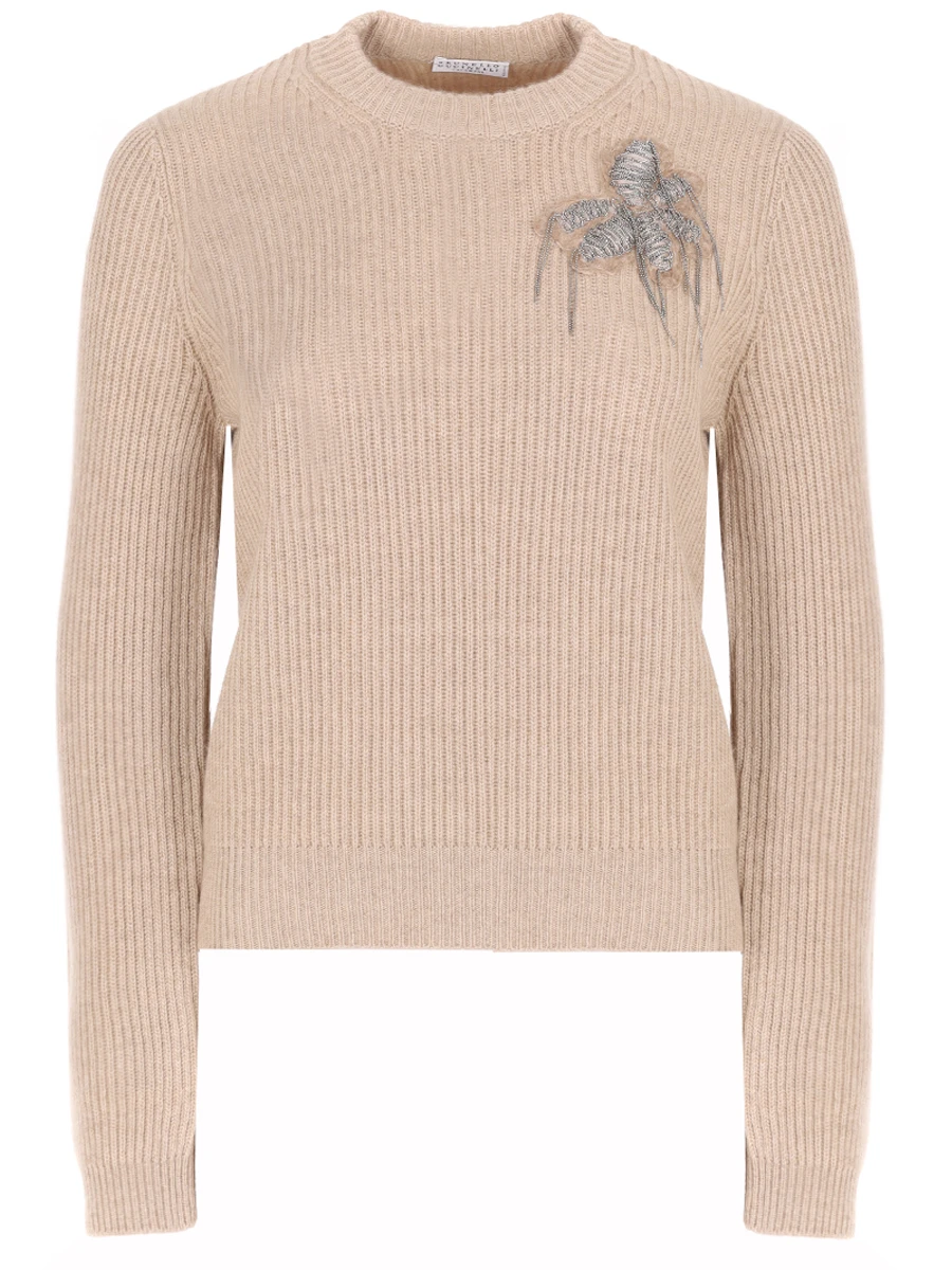 Джемпер кашемировый BRUNELLO CUCINELLI M12709900P C059 Бежевый 