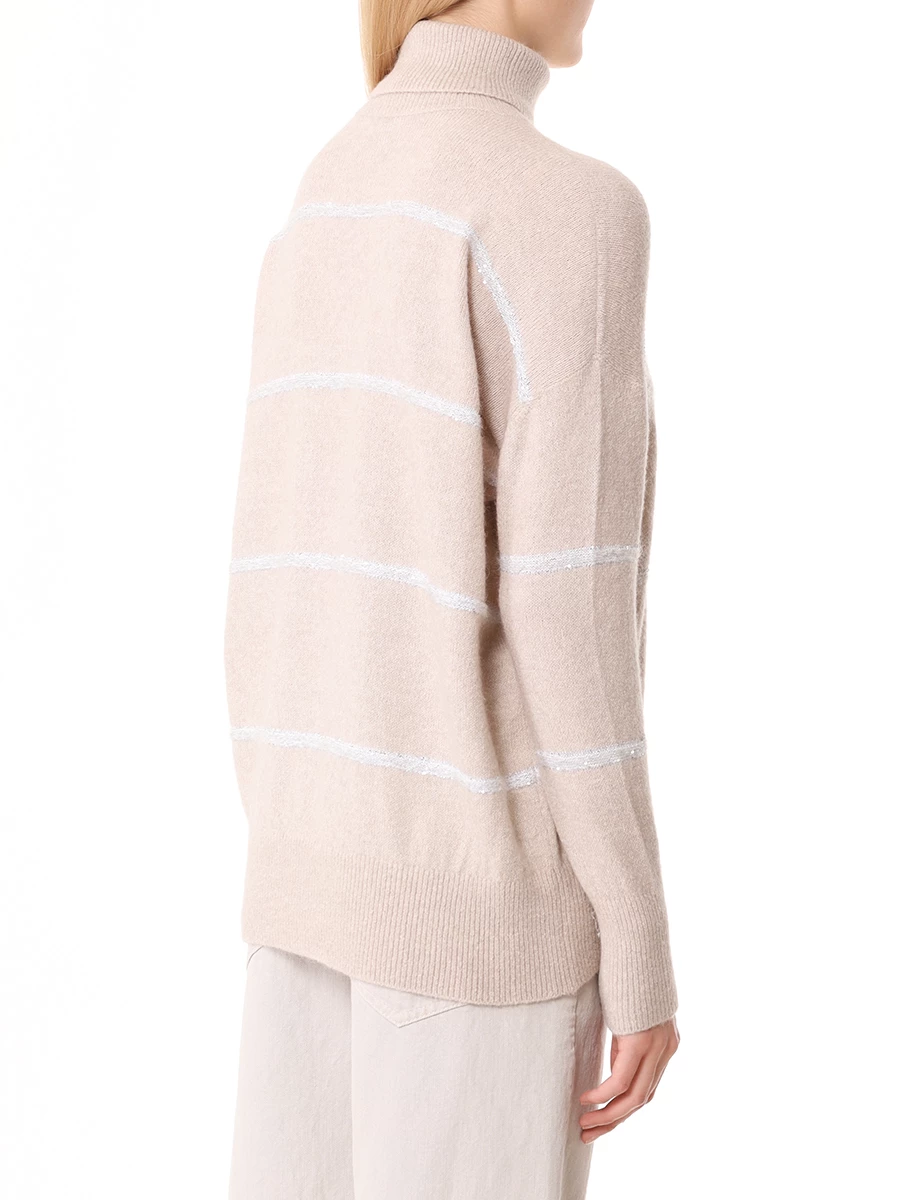 Свитер с пайетками BRUNELLO CUCINELLI MSP710603P CHL22 Бежевый  Фото 3