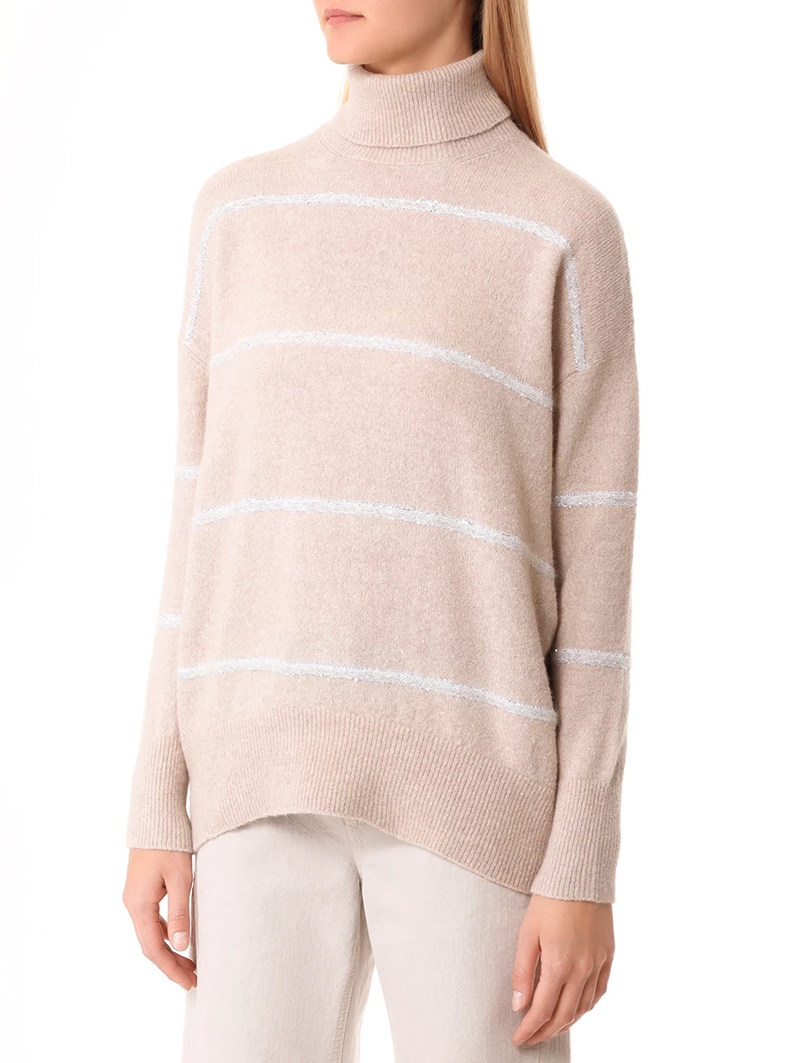 Свитер с пайетками BRUNELLO CUCINELLI MSP710603P CHL22 Бежевый  Фото 4