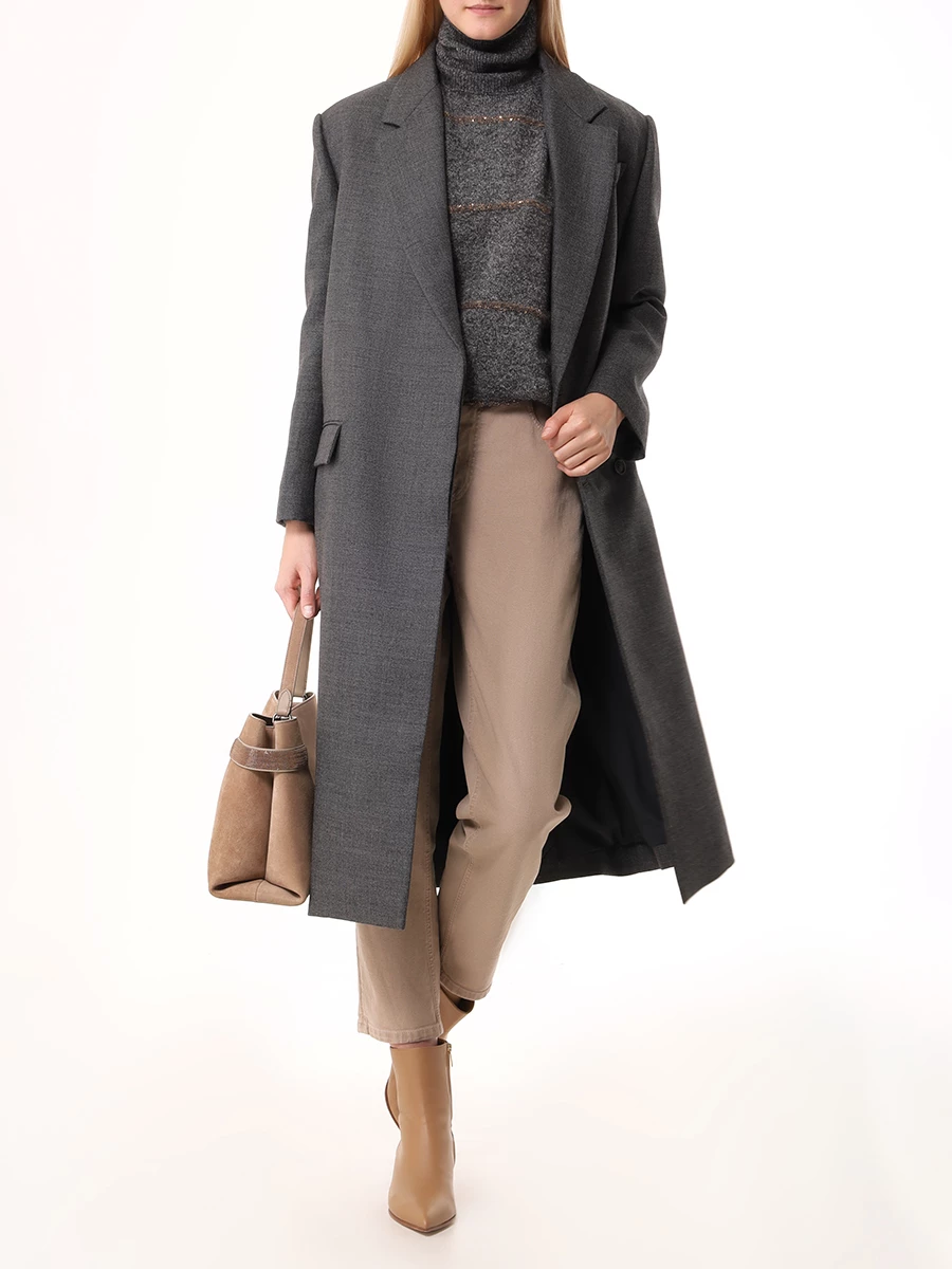 Свитер с пайетками BRUNELLO CUCINELLI MSP710603P CZF59 Темно- Серый  Фото 2