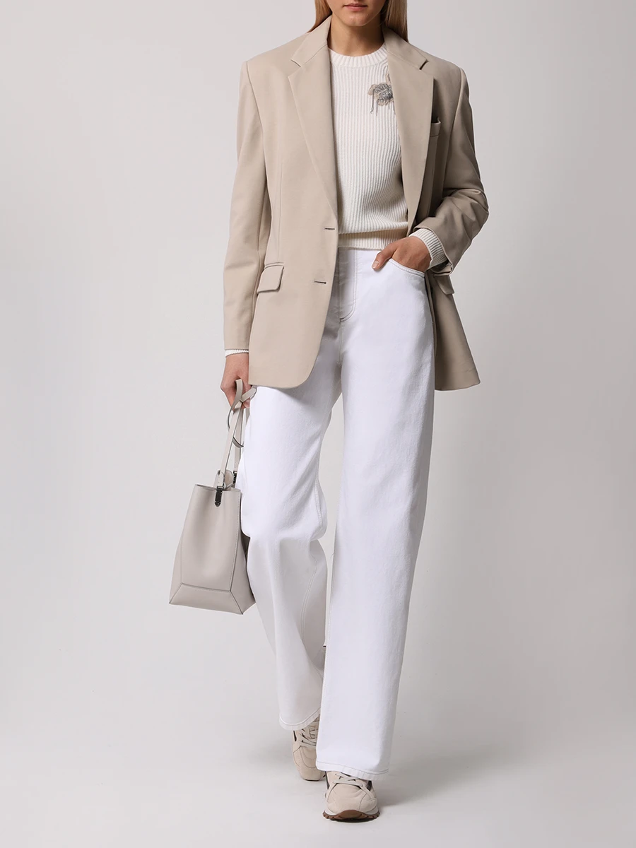 Джемпер кашемировый BRUNELLO CUCINELLI M12709900P C2723 Белый  Фото 2