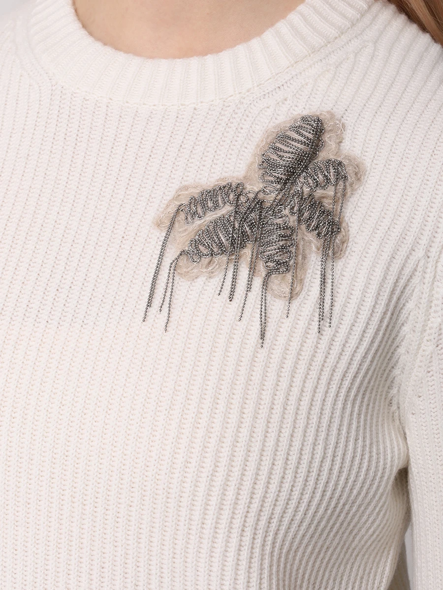 Джемпер кашемировый BRUNELLO CUCINELLI M12709900P C2723 Белый  Фото 5