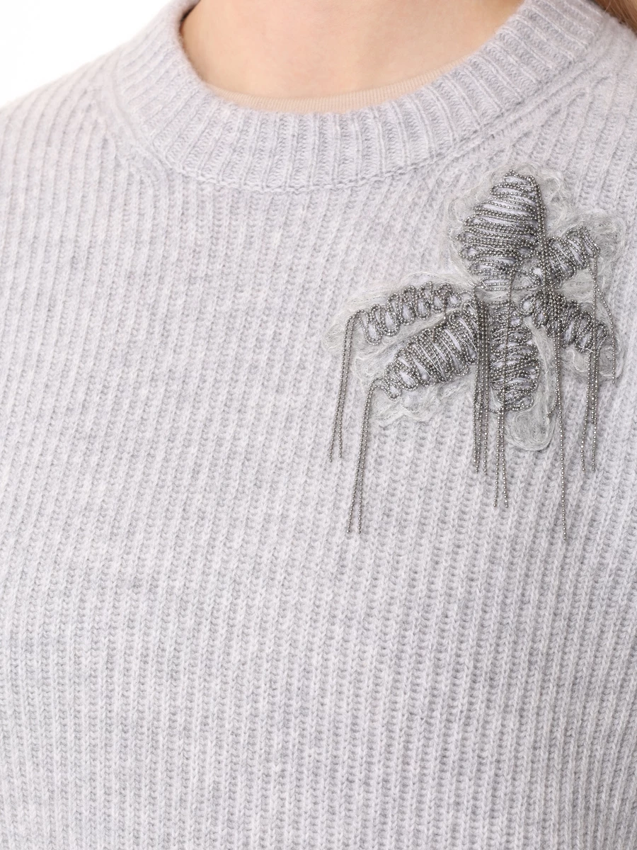 Джемпер кашемировый BRUNELLO CUCINELLI M12709900P C072 Серый  Фото 5