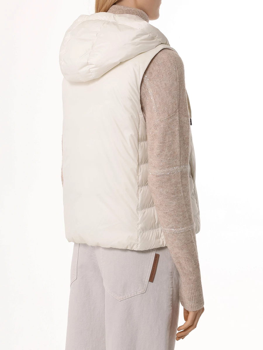 Жилет стеганый BRUNELLO CUCINELLI MH5047920P C1331 Молочный Кремовый  Фото 3