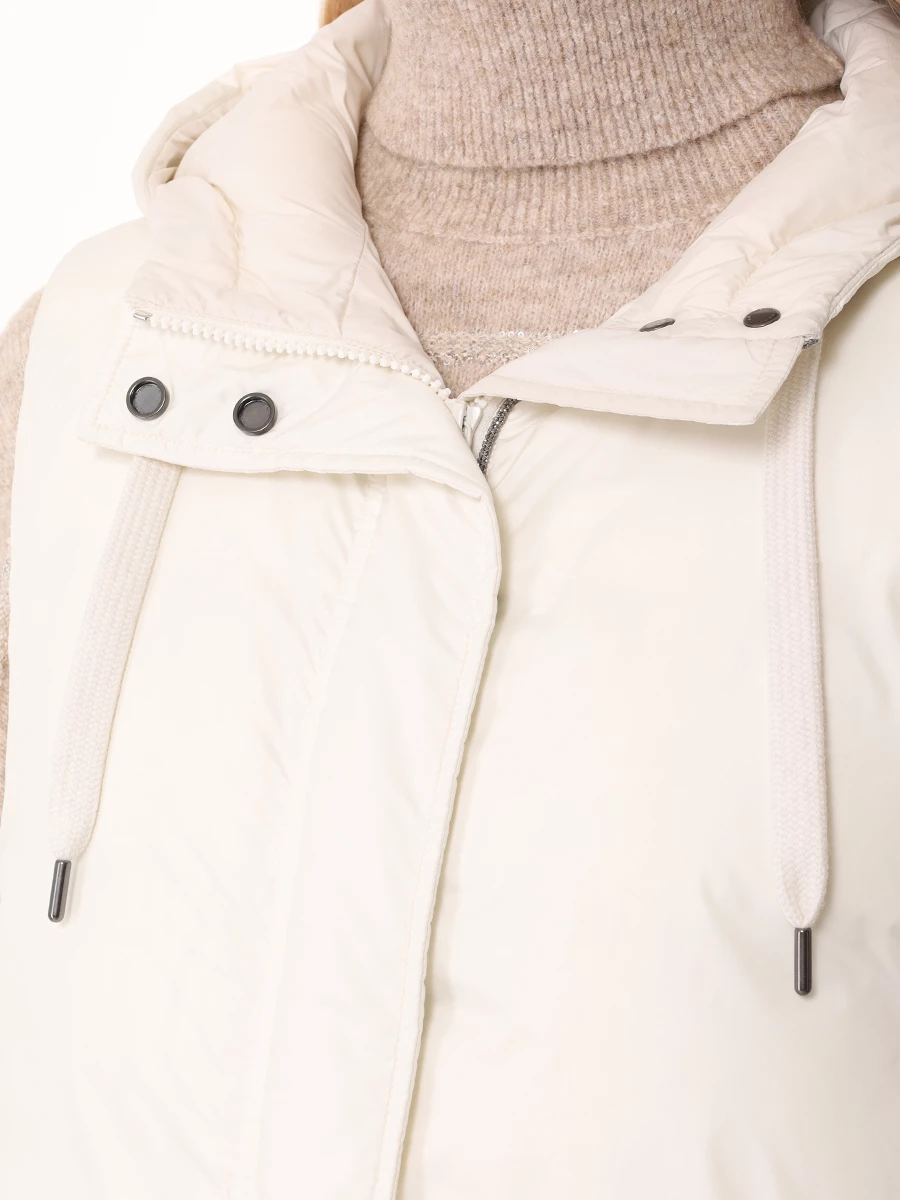 Жилет стеганый BRUNELLO CUCINELLI MH5047920P C1331 Молочный Кремовый  Фото 5
