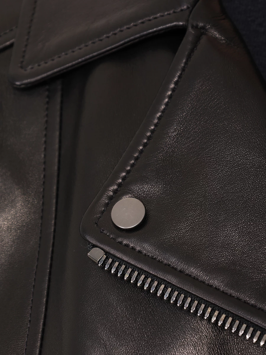 Куртка кожаная BRUNELLO CUCINELLI MPNGI7993P C101 Черный  Фото 6