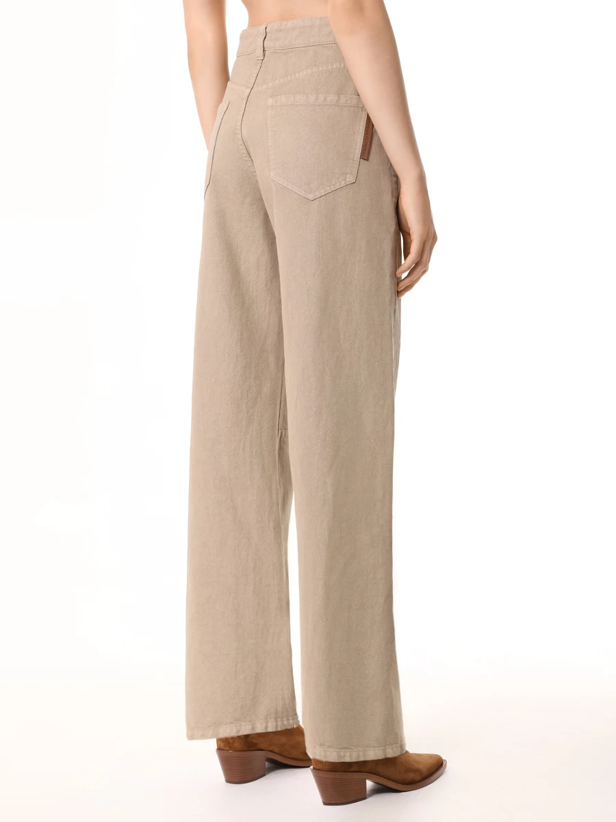 Джинсы из хлопка и вискозы BRUNELLO CUCINELLI MP176P5922 C8690 Бежевый  Фото 3