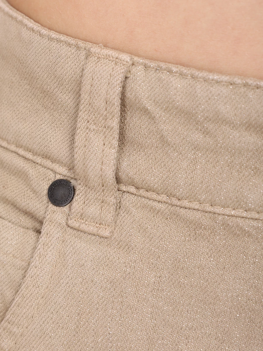 Джинсы из хлопка и вискозы BRUNELLO CUCINELLI MP176P5922 C8690 Бежевый  Фото 6