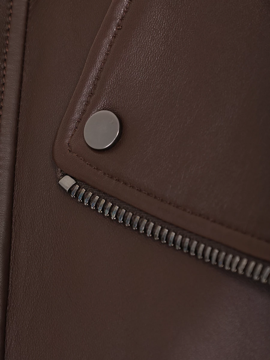 Куртка кожаная BRUNELLO CUCINELLI MPNGI7993P C9106 Коричневый  Фото 6