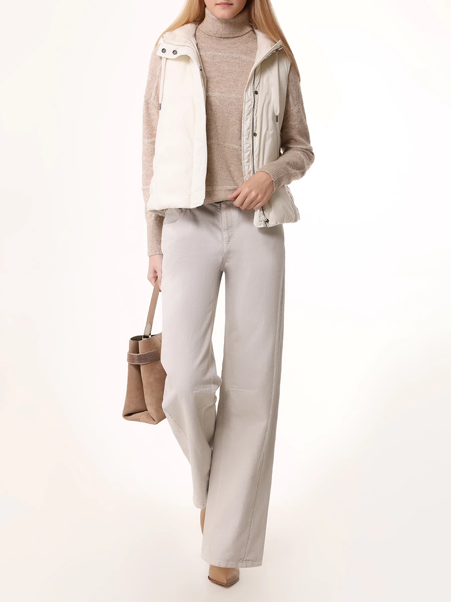 Свитер с пайетками BRUNELLO CUCINELLI MSP710603P CGA83 Бежевый  Фото 2