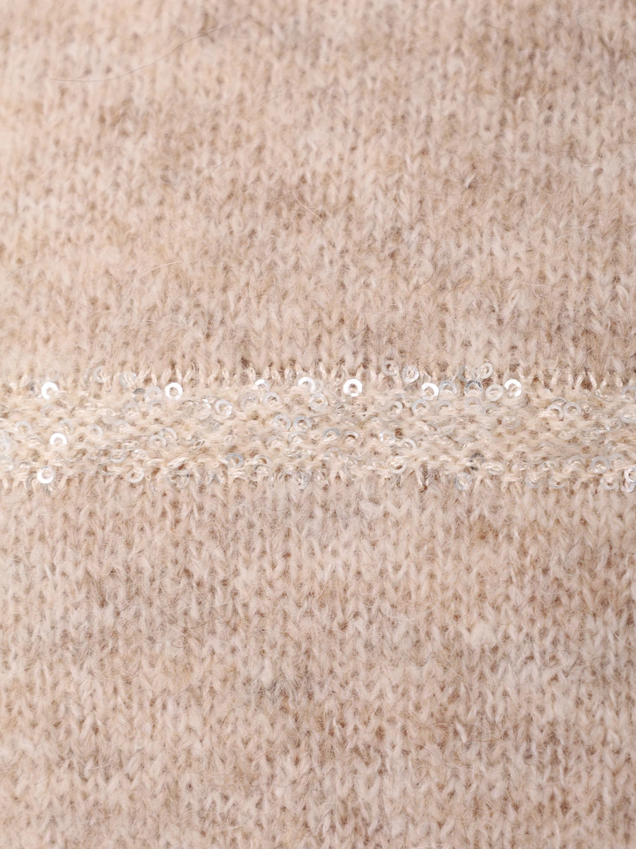 Свитер с пайетками BRUNELLO CUCINELLI MSP710603P CGA83 Бежевый  Фото 6
