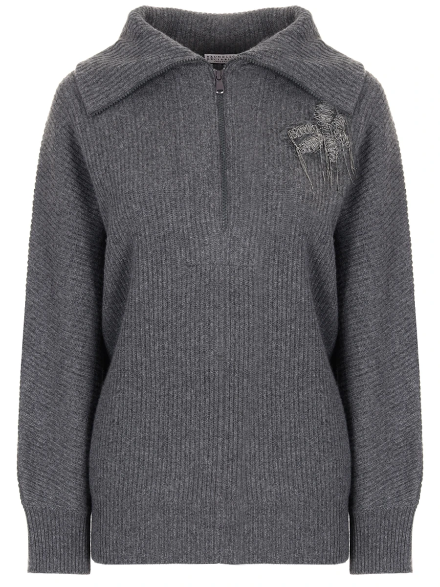 Свитер кашемировый BRUNELLO CUCINELLI M12709904P C079 Темно- Серый 