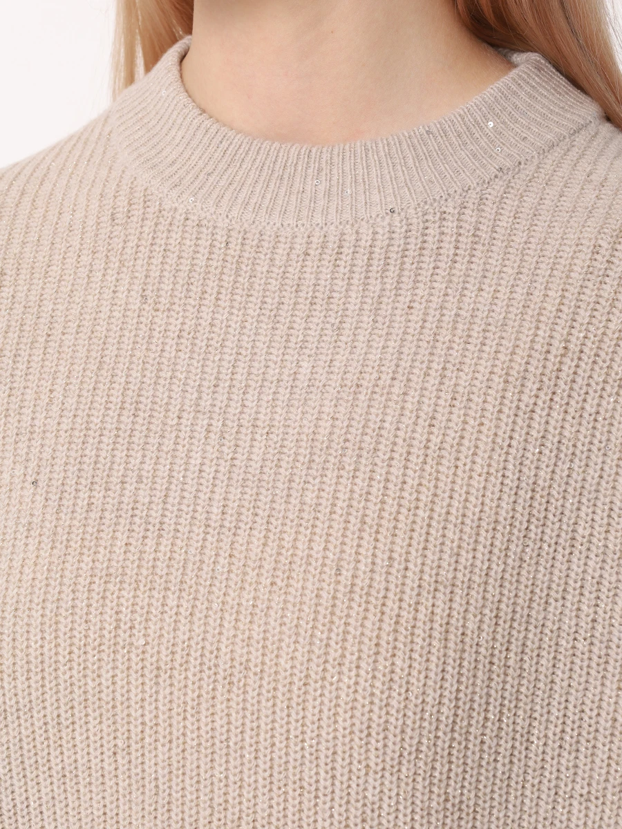 Джемпер из кашемира и шерсти BRUNELLO CUCINELLI MBM756900P C505 Бежевый  Фото 5