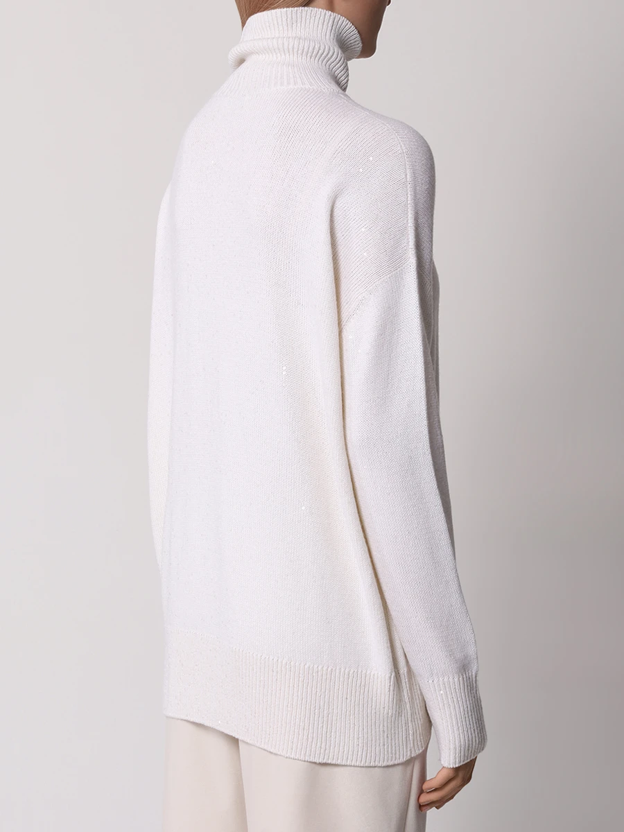 Свитер кашемировый BRUNELLO CUCINELLI M73539914P CJ159 Белый  Фото 3