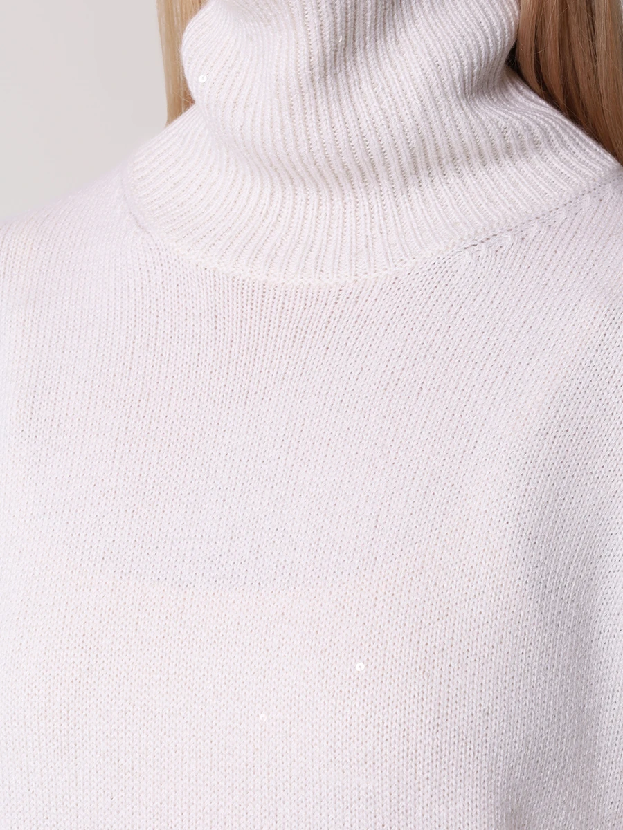 Свитер кашемировый BRUNELLO CUCINELLI M73539914P CJ159 Белый  Фото 5