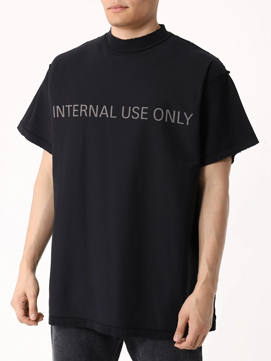 Футболка хлопковая BALENCIAGA 787358 TQVU2 1083 Принт  Фото 4