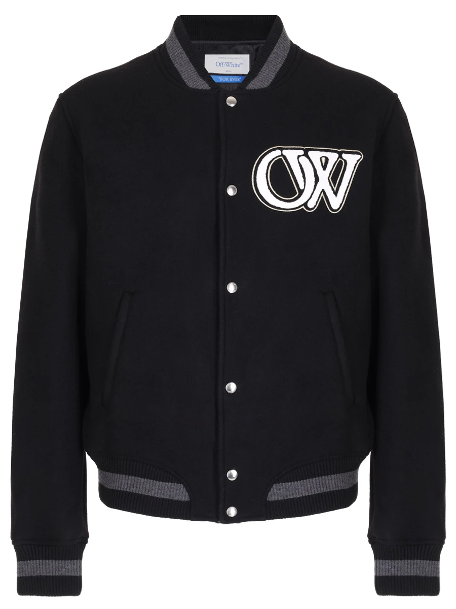 Бомбер шерстяной OFF-WHITE OMEH053C99FAB002 1001 Черный 
