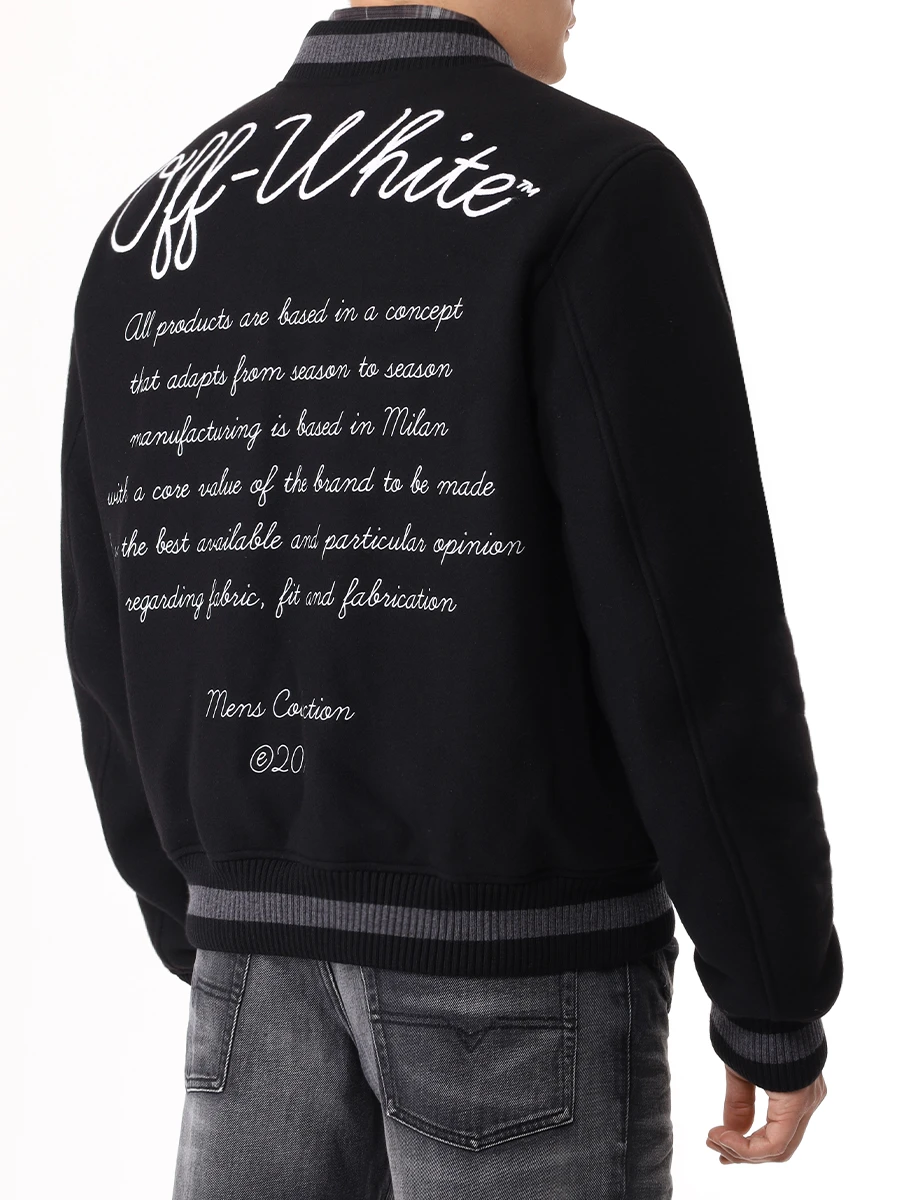 

Бомбер шерстяной, Черный, OMEH053C99FAB002 1001