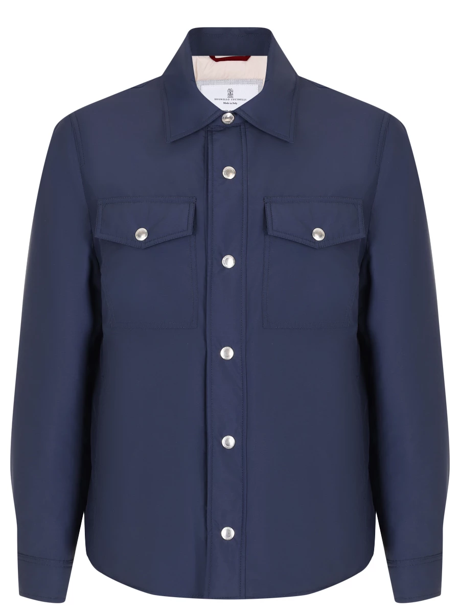 Куртка-рубашка однотонная BRUNELLO CUCINELLI MY4636376 CWW28 Синий 