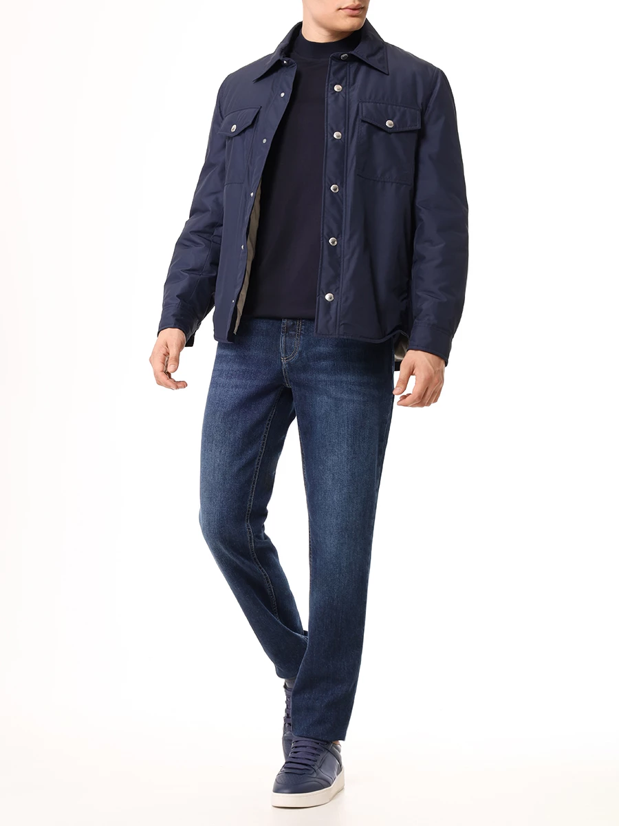 Куртка-рубашка однотонная BRUNELLO CUCINELLI MY4636376 CWW28 Синий  Фото 2