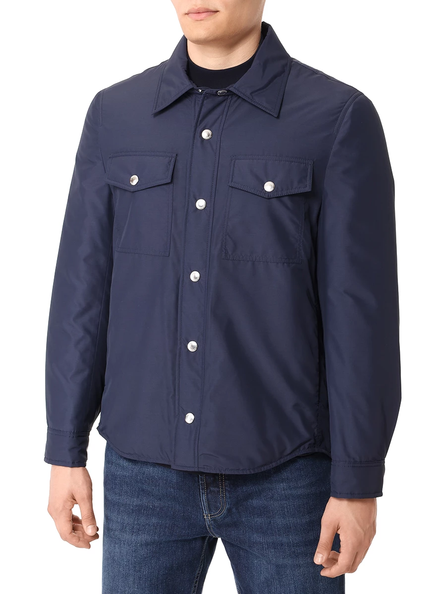 Куртка-рубашка однотонная BRUNELLO CUCINELLI MY4636376 CWW28 Синий  Фото 4