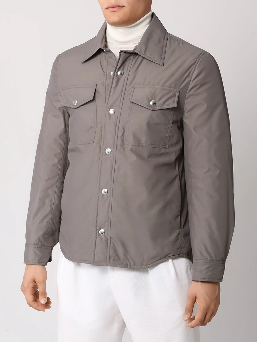 Куртка однотонная BRUNELLO CUCINELLI MY4636376 CIU29 Зеленый  Фото 4