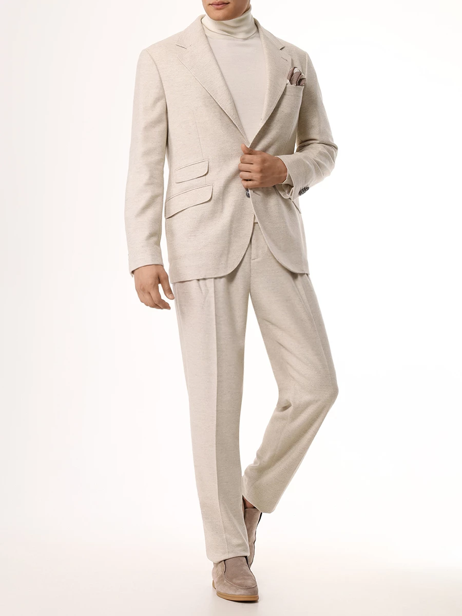 Костюм шерстяной BRUNELLO CUCINELLI MY451LDWMK C810 Бежевый  Фото 2