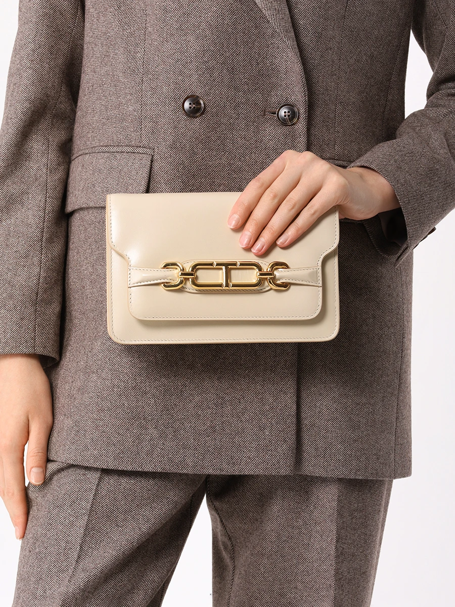 Сумка кожаная TOM FORD L1738-LCL056X 1W018 Кремовый  Фото 2