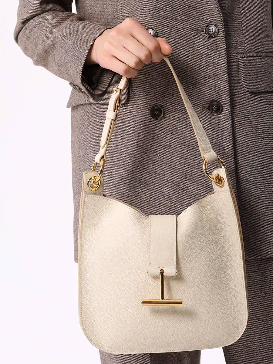 Сумка кожаная TOM FORD L1764-LCL095G 1W018 Кремовый  Фото 2