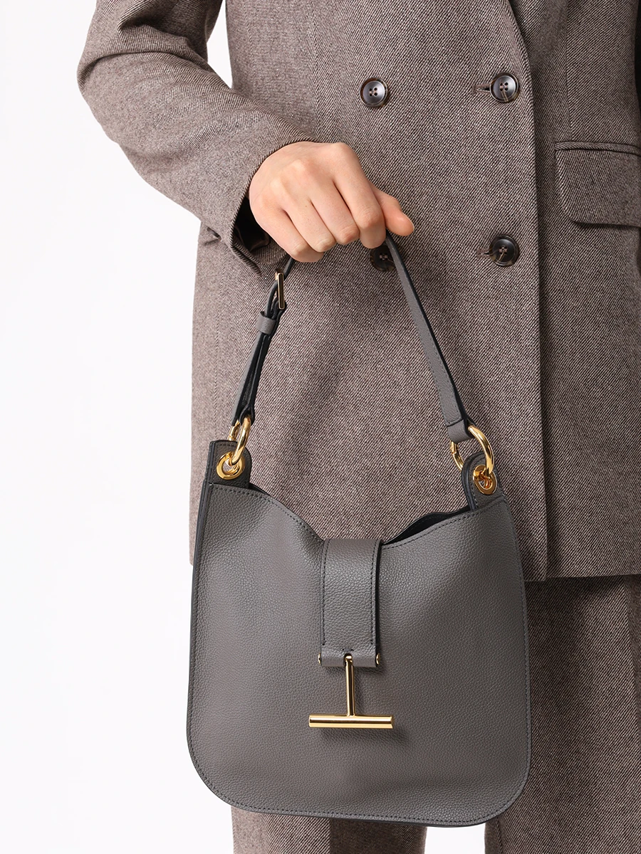 Сумка кожаная TOM FORD L1764-LCL095G 1G003 Серый  Фото 2